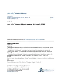 Journal of Mormon History, Volume 40, Issue 2 (2014)