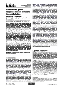 Letters Published Online Colonies Contain One to a Few Reproductive Females and Tens to Hundreds of Genetically Related, Non- Breeding Colony Members