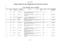 Result of PEON List1