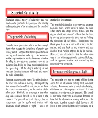 Special Relativity Einstein's Special Theory of Relativity Has Two Standard of Absolute Rest