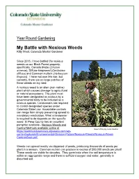 Year Round Gardening My Battle with Noxious Weeds