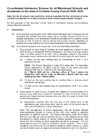 2. Co-Ordinated Admissions Scheme 2020-21