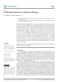 Conflicting Narratives of Deep Sea Mining