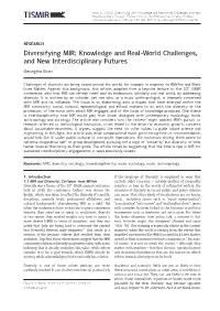 Diversifying MIR: Knowledge and Real-World Challenges, and New Interdisciplinary Futures
