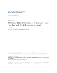 One-Hundred and Thirtieth Commencement" (2008)