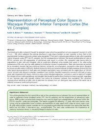 Representation of Perceptual Color Space in Macaque Posterior Inferior Temporal Cortex (The V4 Complex)