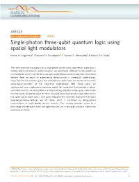 Single-Photon Three-Qubit Quantum Logic Using Spatial Light Modulators