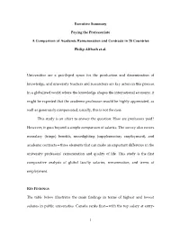 1 Executive Summary Paying the Professoriate a Comparison Of
