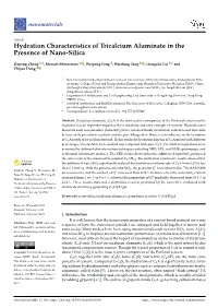 Hydration Characteristics of Tricalcium Aluminate in the Presence of Nano-Silica