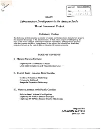 Lnfrastructure Development in the Amazon Basin Threat Assessment Project