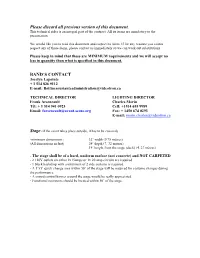 Please Discard All Previous Version of This Document. BAND's CONTACT
