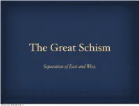 Separation of East and West