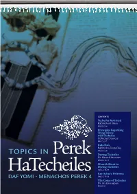 TOPICS in Perek