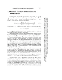 3.2 Rational Function Interpolation and Extrapolation 111