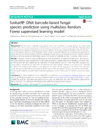 DNA Barcode-Based Fungal Species Prediction Using Multiclass Random