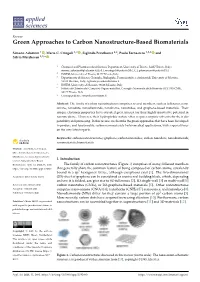 Green Approaches to Carbon Nanostructure-Based Biomaterials