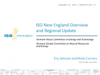 ISO New England Overview and Regional Update