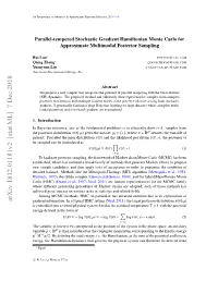 Parallel-Tempered Stochastic Gradient Hamiltonian Monte Carlo for Approximate Multimodal Posterior Sampling