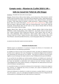 Réunion Du 2 Juillet 2018 À 14H – Salle Du Conseil De L