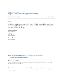 Reducing Inpatient Falls and Fall Related Injuries in Acute Care Settings Channing Williams Langston University