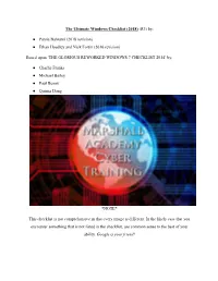 The Ultimate Windows Checklist.Docx - Google Docs