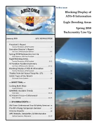 Blocking Display of ADS-B Information Eagle Breeding Areas Spring 2018 Backcountry Line Up