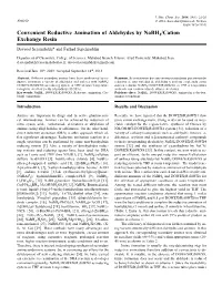 Convenient Reductive Amination of Aldehydes by Nabh4/Cation Exchange Resin