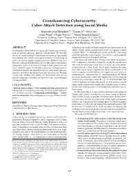 Cyber Attack Detection Using Social Media
