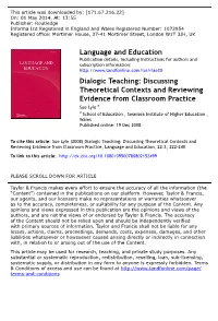 Dialogic Teaching