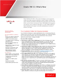 Oracle VM 3.3: What's New Data Sheet