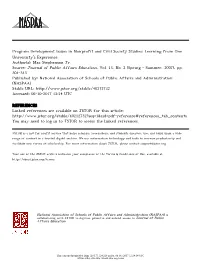 Program Development Issues in Nonprofit and Civil Society Studies: Learning from One University's Experience Author(S): Max Stephenson Jr