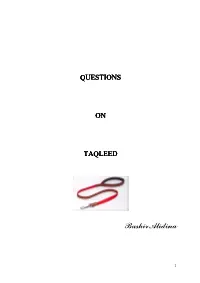 Questions on Taqleed