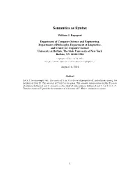 Semantics As Syntax