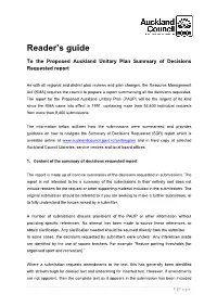 Unitary Plan Summary of Decisions Requested Report