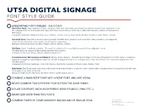 Utsa Digital Signage Font Style Guide