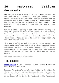 10 Must-Read Vatican Documents