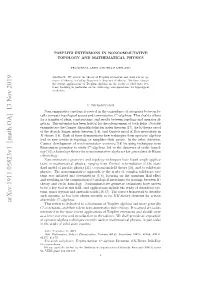 Arxiv:1911.05823V1 [Math.OA] 13 Nov 2019 Al Opc Oooia Pcsadcommutative and Spaces Topological Compact Cally Edt E Eut Ntplg,O Ipie Hi Ros Nteothe the in Study Proofs