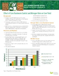Effect of Corn Rootworm Control and Nitrogen Rate on Corn Yield