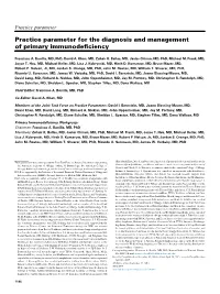 Practice Parameter for the Diagnosis and Management of Primary Immunodeﬁciency