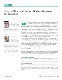 Secure Client and Server Geolocation Over the Internet (PDF)