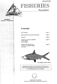 SPC Fisheries Newsletter Will Realise That This Issue Appears with a Revised Front Page