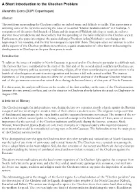 A Short Introduction to the Chechen Problem