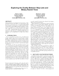 Exploring the Duality Between Skip Lists and Binary Search Trees