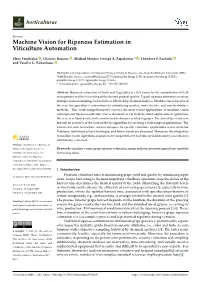 Machine Vision for Ripeness Estimation in Viticulture Automation
