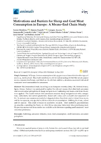Motivations and Barriers for Sheep and Goat Meat Consumption in Europe: a Means–End Chain Study