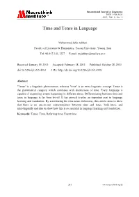 Time and Tense in Language