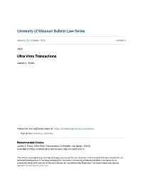 Ultra Vires Transactions