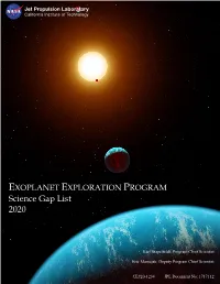 2020 Science Gap List