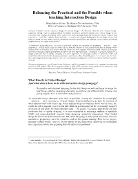 Balancing the Practical and the Possible When Teaching Interaction Design