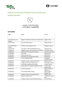Camden Cultural and Community Event Calendar 2021 Camden Together